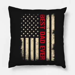 Best Dad Ever with US American Flag Father's Day Pillow