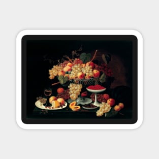 Still Life Painting of Wine & Grapes & Fruit Magnet