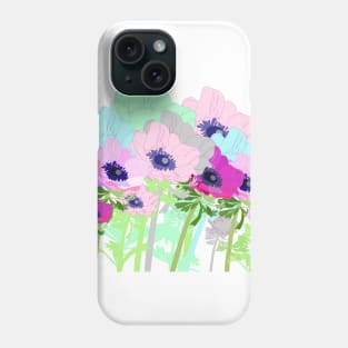 Anemones blooming in the garden Phone Case
