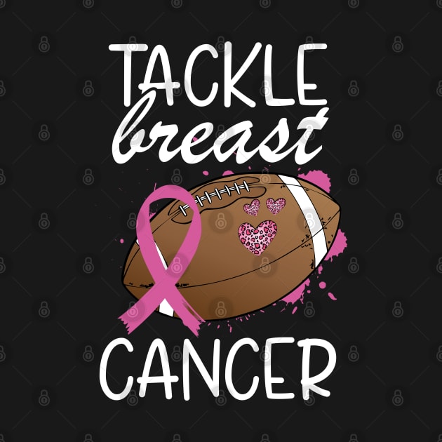 Tackle Cancer Breast Cancer Awareness Ribbon Football by chidadesign
