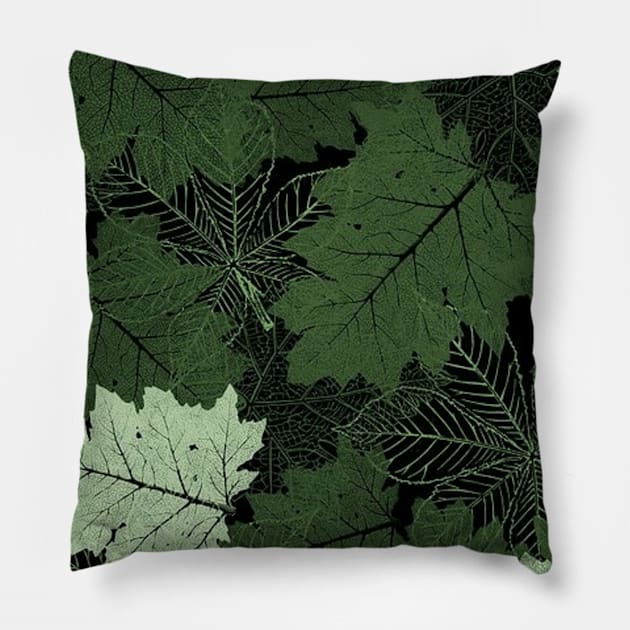 Autumn season mood - fallen leaves graphic design Pillow by Kaalpanikaa