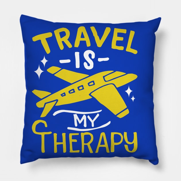 Travel is my therapy Pillow by Mahmoud