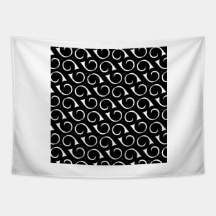 Wave Pattern in Black Tapestry