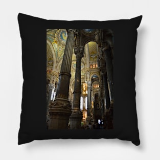 La Basilique Notre Dame de Fourvière Inside. Lyon, France Pillow