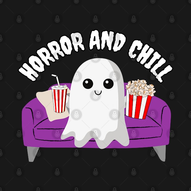 Funny Ghost Horror and Chill Eating and Watching TV by ProLakeDesigns