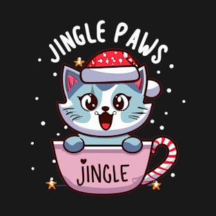 Jingle Cute Christmas Cat Winter Holiday Christmas Drink T-Shirt