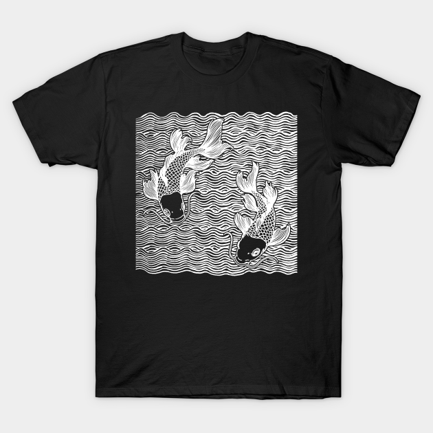 Double Koi Fish Great Wave Tattoo Wht - Koi Fish - T-Shirt | TeePublic Double Koi Fish Great Wave Tattoo Wht - Koi Fish - T-Shirt | TeePublic