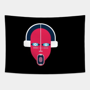 Music Red Headed Face With Wide Eye and Mouth Open Tapestry