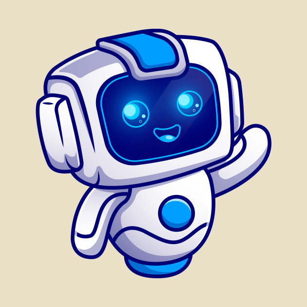 Cute Robot Waving Hand Cartoon by Catalyst Labs