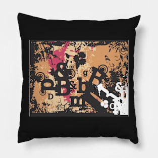 Abstract Alphanumeric Geometric Design Pillow