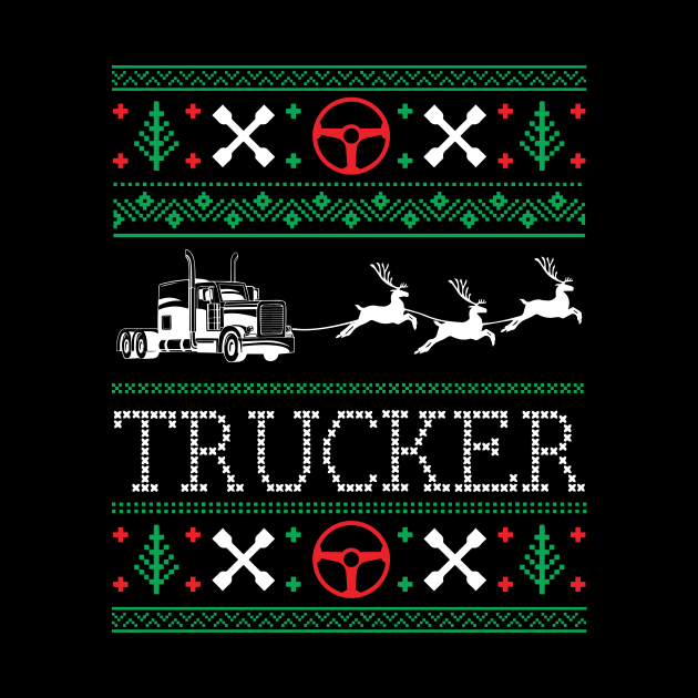 Christmas Trucker Truck Driver Ugly Christmas Sweater by mrsmitful01