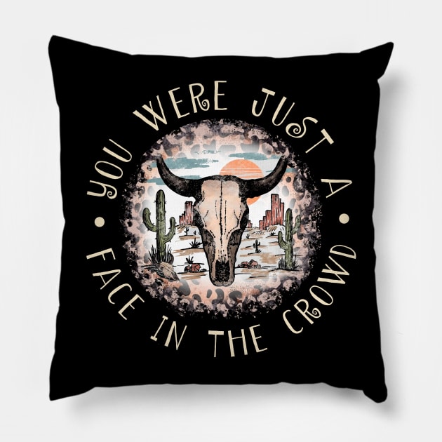 You Were Just A Face In The Crowd Bull Leopard Cactus Pillow by Creative feather