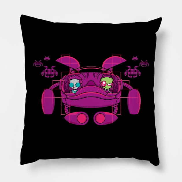 Space Zimvader Pillow by RyanAstle