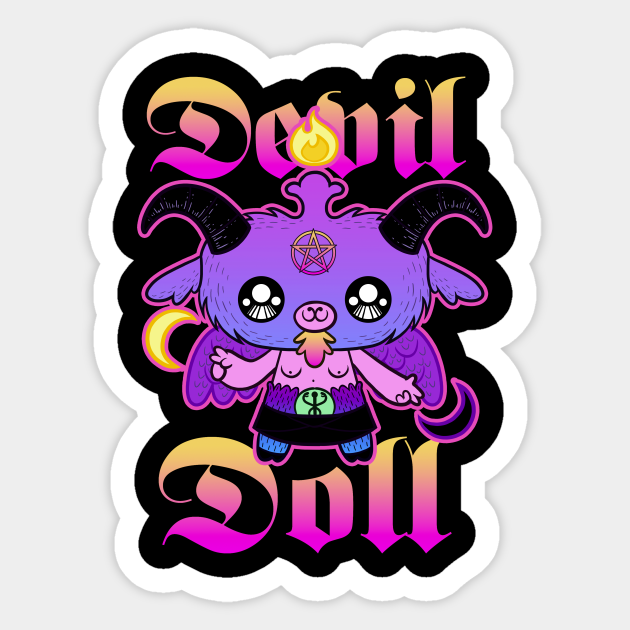 Devil Doll Cute Kawaii Baphomet Pastel Goth - Kawaii Cute - Sticker |  TeePublic