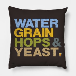 WATER GRAIN HOPS & YEAST - patterned Pillow