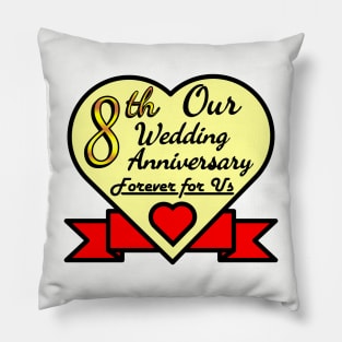 8th wedding anniversary Pillow