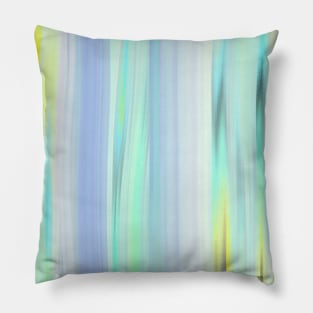 Pastel Green,Blue, and Yellow Acrylic Blended Brushstroke Painting, made by EndlessEmporium Pillow