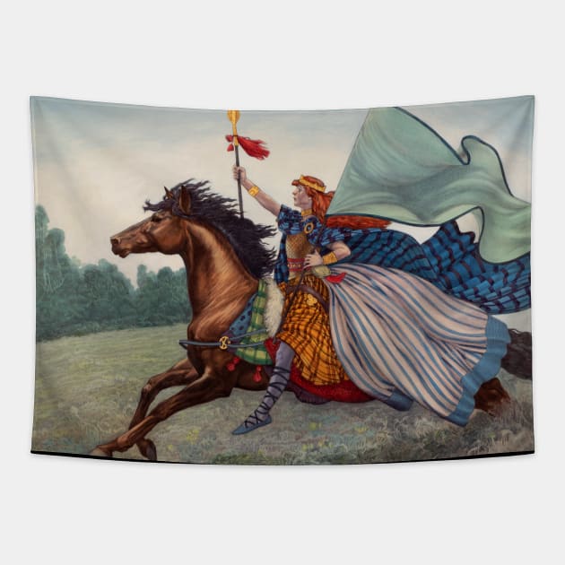 Queen Boudicca Tapestry by RebeccaYanovskaya