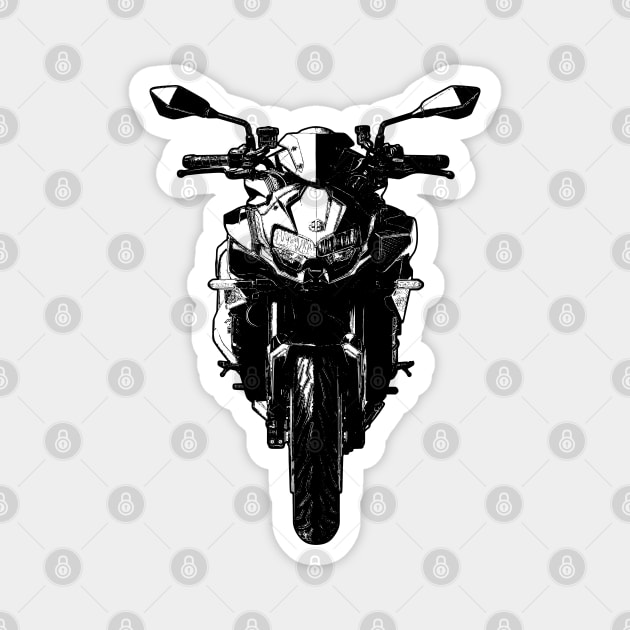 Z H2 Bike Front View Sketch Art Magnet by KAM Std