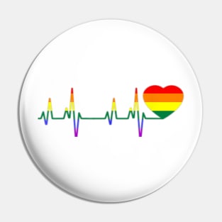 LGBT Heartbeat , Heartbeat lgbt , LGBT heartbeat LGBT rainbow heartbeat gay and lesbian pride , LBGT Gift Heartbeat Pride Pin