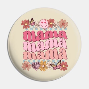 Mama Retro Flowers Valentine, Mama Mini Matching Valentine Pin