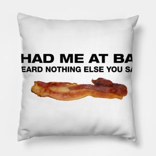 BACON! (Black Text) Pillow