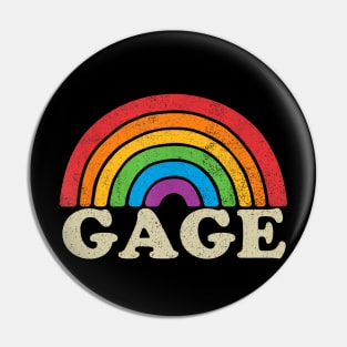 Gage - Retro Rainbow Flag Vintage-Style Pin