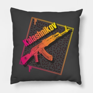 Colorful Kalashnikov assault rifle Pillow