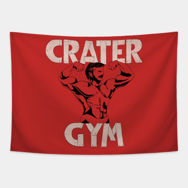 Love Lies Bleeding Inspired Vintage Crater Gym Grey Tapestry by Hanneliza