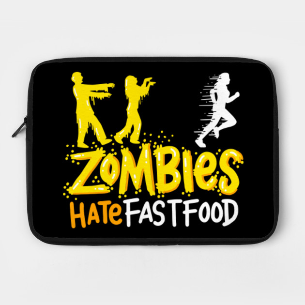 Zombies Hate Fast Food Funny T-Shirt Gym Run Away Meal