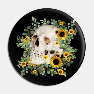 Skull and sunflowers, sugar skull and flowers Pin