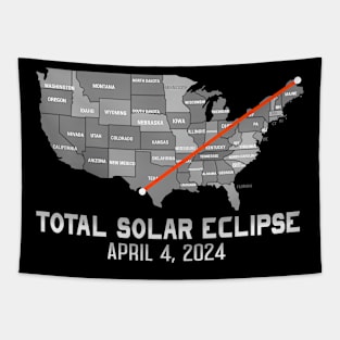 Total Solar Eclipse 4 8 2024 American Map Path Of Totality Tapestry