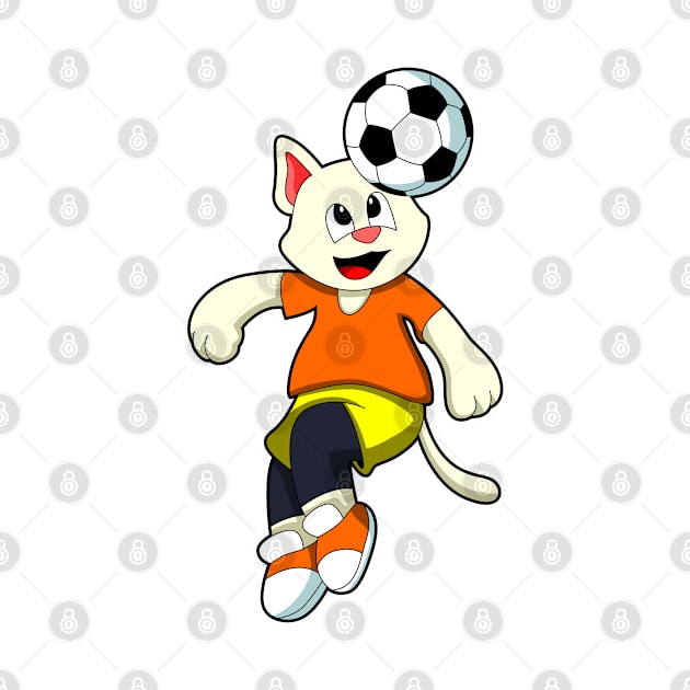 Cat at Sports with Soccer by Markus Schnabel