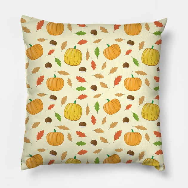 Colorful Autumnal Season - Nature Pattern Pillow by DesignWood Atelier