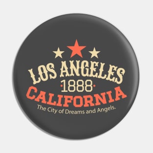 Los Angeles California 1888 - Los Angeles College style Logo Pin