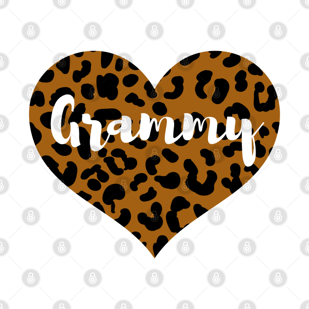 Cute Leopard Print Grammy Heart by Hello Sunshine