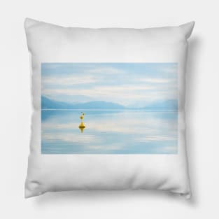 Peaceful Lake View with Misty Mountains - Skaha Lake Pillow