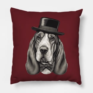 Basset Hound  in hat Pillow