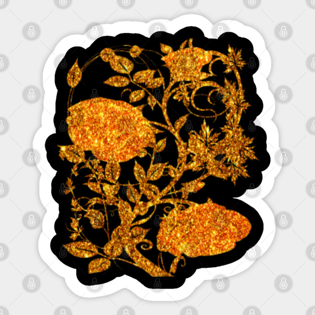 Golden Flower As Sheen Rose Gold Decorative Sticker Teepublic