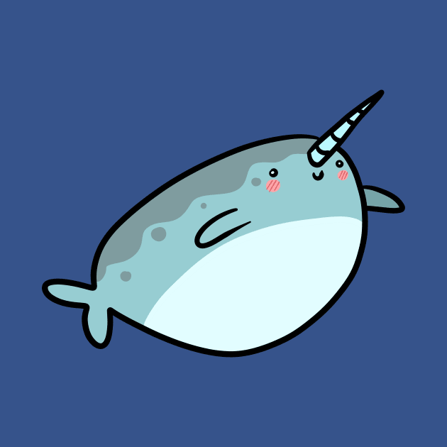 Cute Chubby Cartoon Narwhal by saradaboru