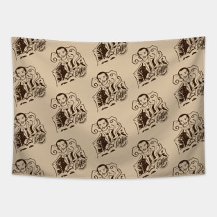 Man drinking coffee pattern Tapestry