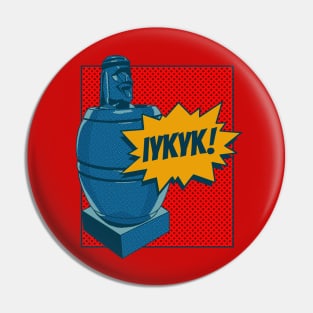 Comic-Style Barrel Man: Unveil the Mystery with 'IYKYK' Pin