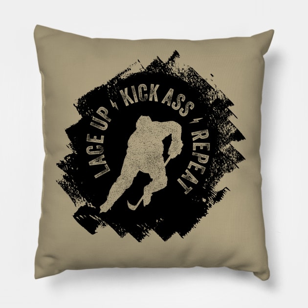 Lace Up. Kick Ass. Repeat. Pillow by eBrushDesign