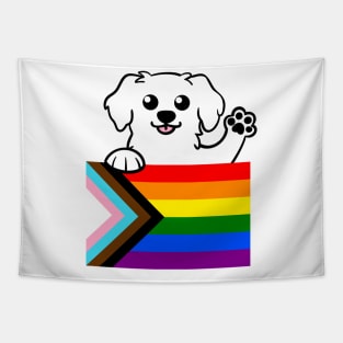 Love is Love Puppy - White Tapestry