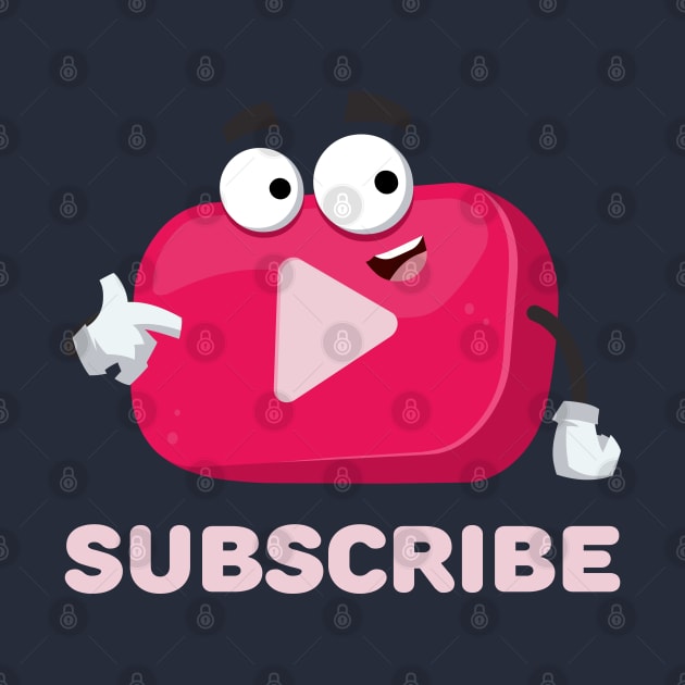 cartoon video player vlog icon subscribe by VizRad