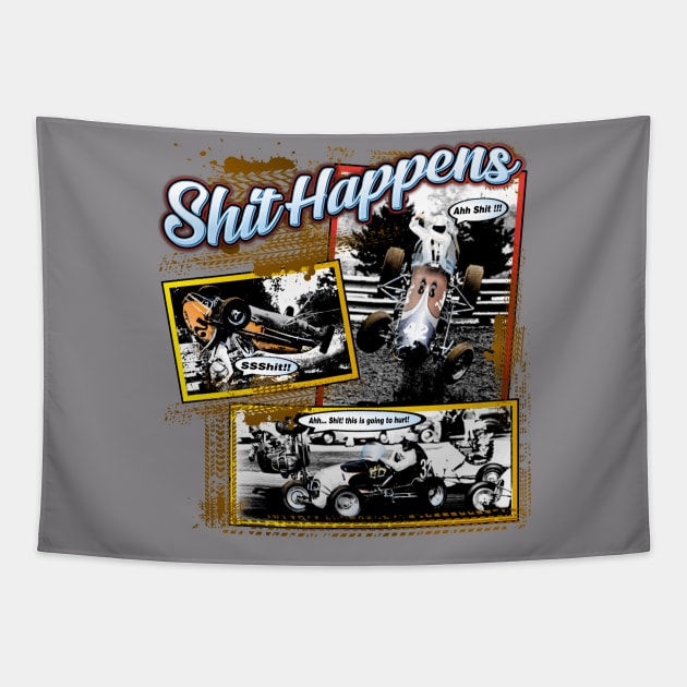 Shit Happens Old School Tapestry by Artslave Custom Car Art