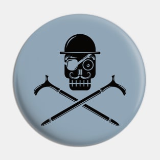 Pirate Skull with Bowler Hat (black) Pin