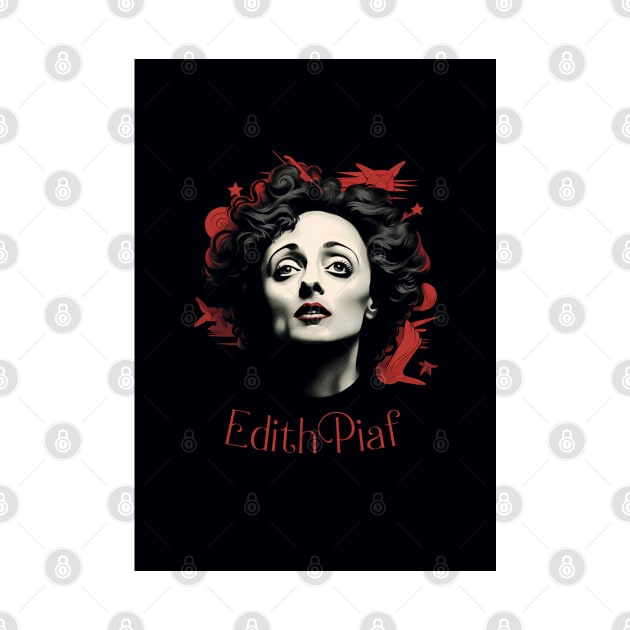 Dessin Edith Piaf - portrait - vector by Labonneepoque