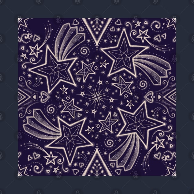 Fireworks - indigo ink by AprilAppleArt