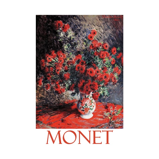 Red Chrysanthemums by Claude Monet by Naves